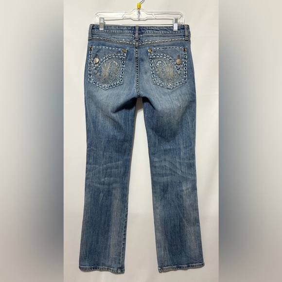 Wrangler Rock 47 Low Rise Bootcut Jeans Embellished Cowgirl Western Size 9/10 - Picture 14 of 14